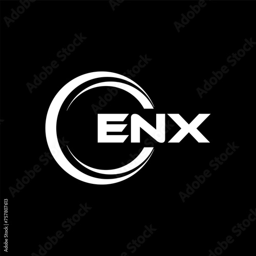 ENX letter logo design in illustration. Vector logo, calligraphy designs for logo, Poster, Invitation, etc.