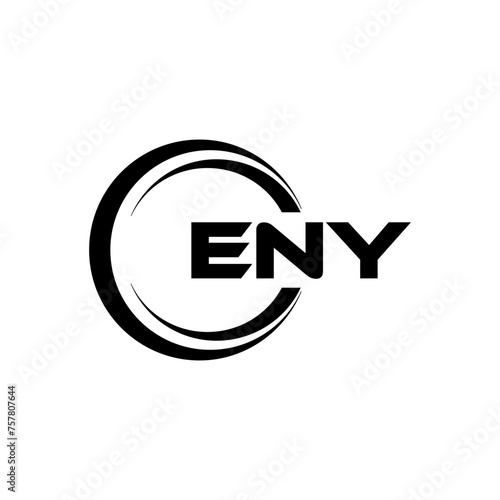 ENY letter logo design in illustration. Vector logo, calligraphy designs for logo, Poster, Invitation, etc. photo
