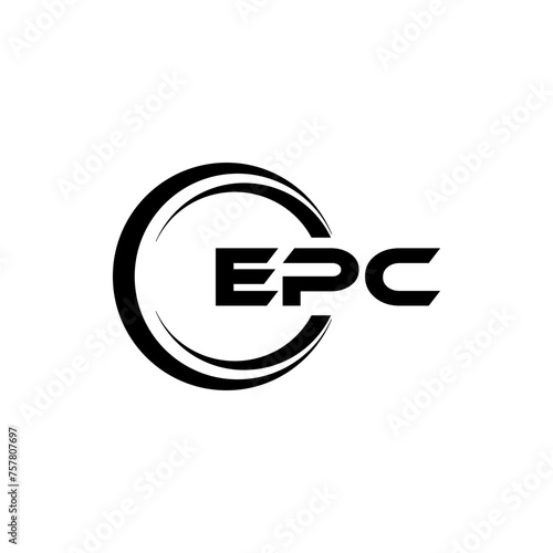 EPC letter logo design in illustration. Vector logo, calligraphy designs for logo, Poster, Invitation, etc. photo