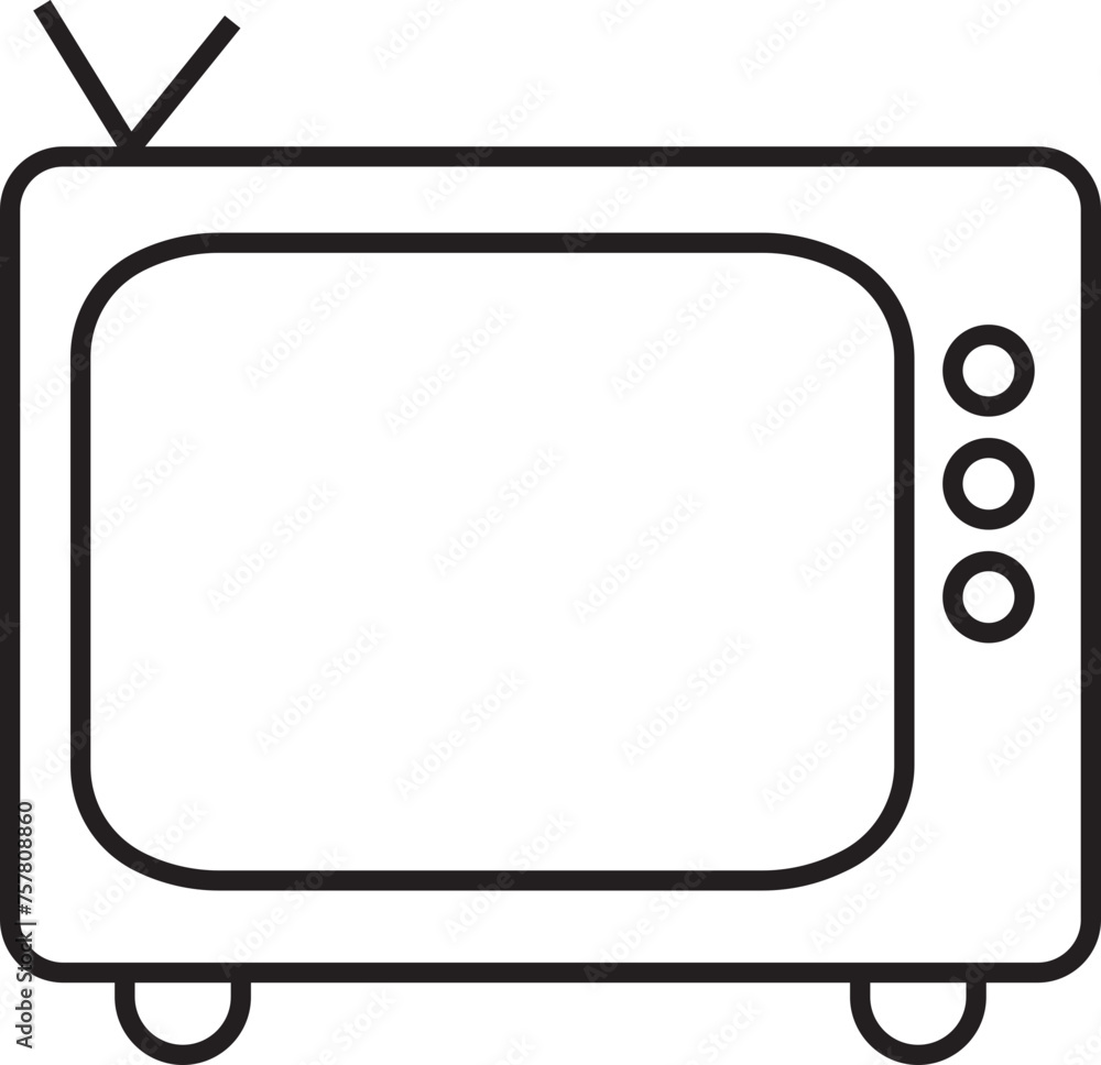 Retro Tv Icon in line style editable stock isolated on transparent background. Television symbol template for graphic and web design illustration. Old TV with antenna. Video channel business concept. Retro Tv Icon in line style editable stock isolated on transparent background. Television symbol template for graphic and web design illustration. Old TV with antenna. Video channel business concept.