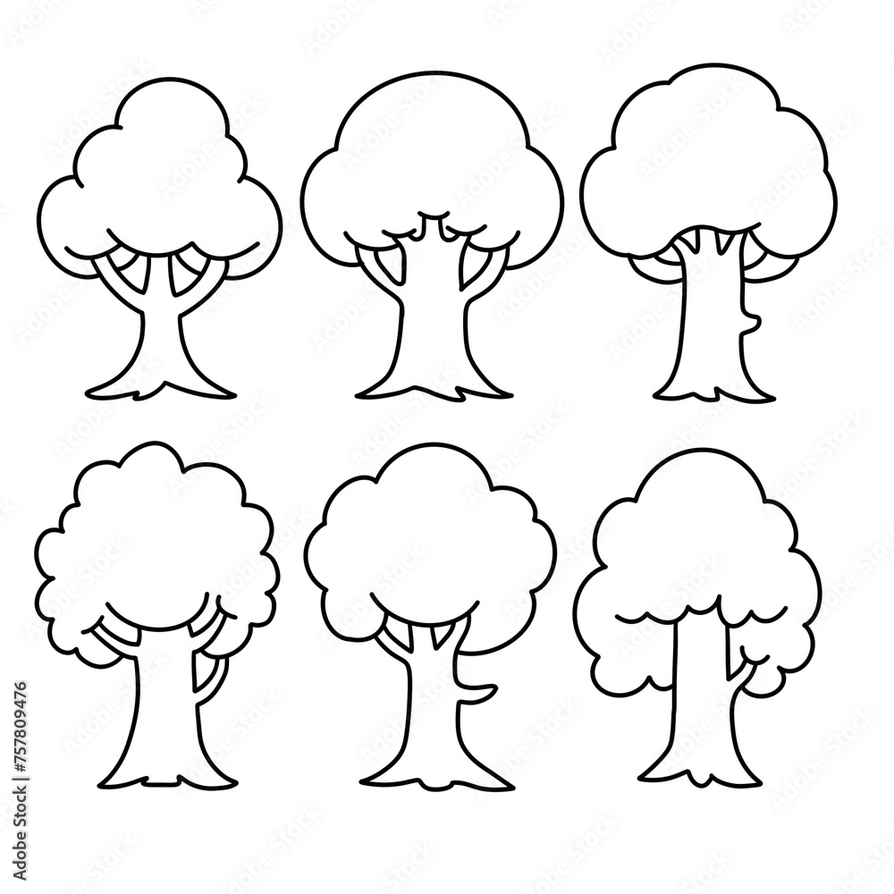 Isolated Pine on the white background. Pine silhouettes. Tree hand drawn. Isolated Pine on the white background. Pine silhouettes. Tree hand drawn.
