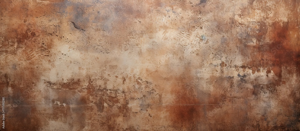 A closeup photo showcasing the intricate pattern of a rusty brown wall texture, resembling the natural landscape with its earthy tones and rough, aged appearance