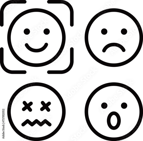 AI image icon. Recognize emotions.