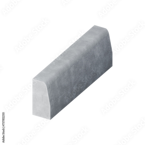 Precast concrete road kerb isometric icon