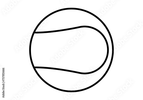 Icono negro de pelota de tenis en fondo blanco.