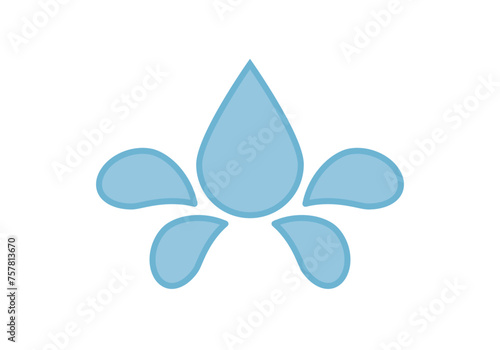 Icono de gotas de agua con salpicadura azul.