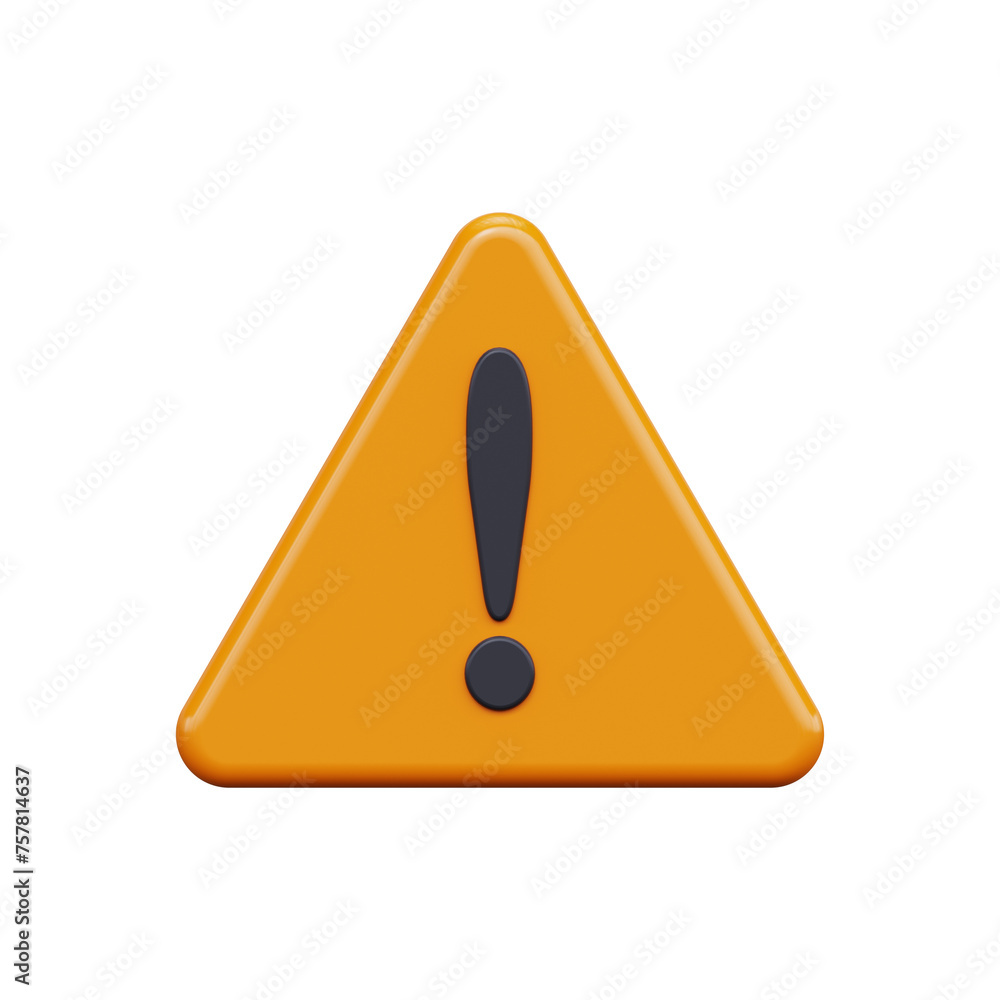 Yellow 3d symbol with warning sign. Yellow 3d symbol with warning sign.