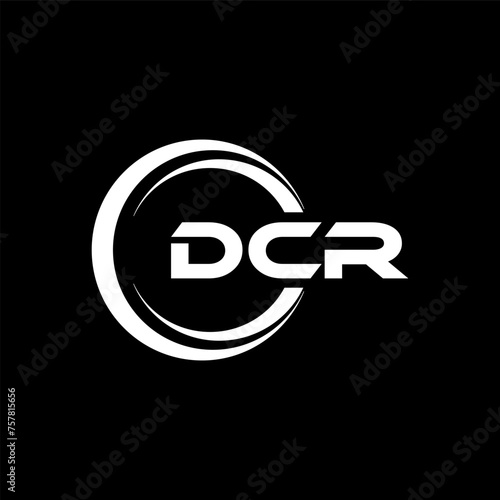 DCR letter logo design in illustration. Vector logo, calligraphy designs for logo, Poster, Invitation, etc. photo