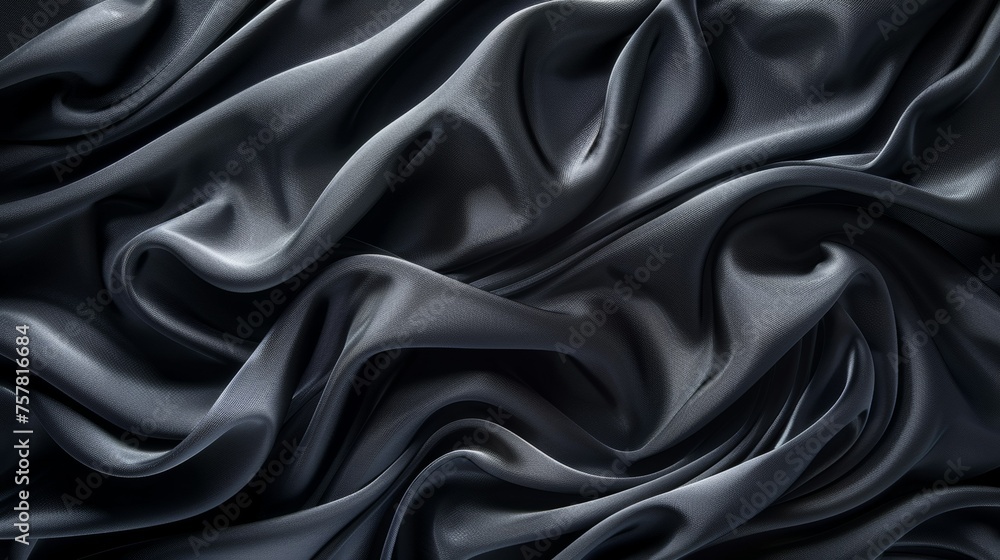 Obraz premium Black Silk Waves Abstract