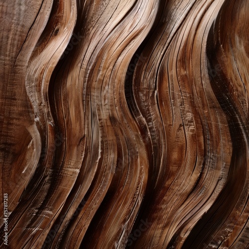 A Wooden Surface With a Wavy Pattern
