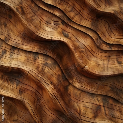 A Wooden Surface With a Wavy Pattern