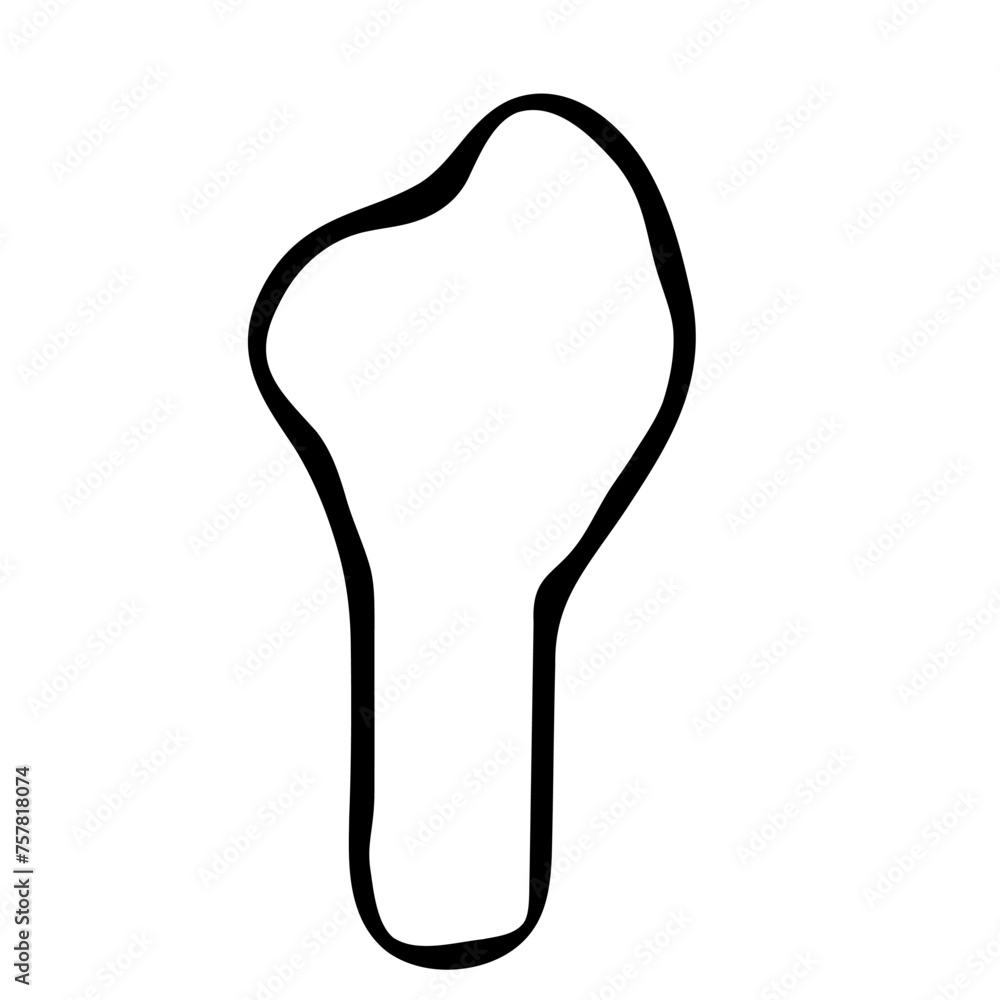 Benin country simplified map. Black ink smooth outline contour on white background. Simple vector icon Benin country simplified map. Black ink smooth outline contour on white background. Simple vector icon