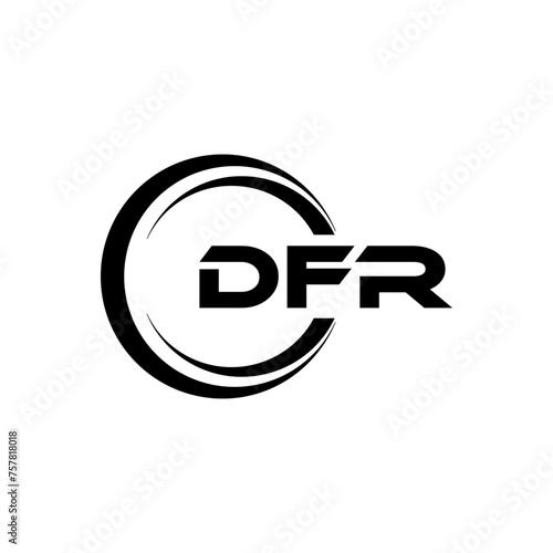 DFR letter logo design in illustration. Vector logo, calligraphy designs for logo, Poster, Invitation, etc.