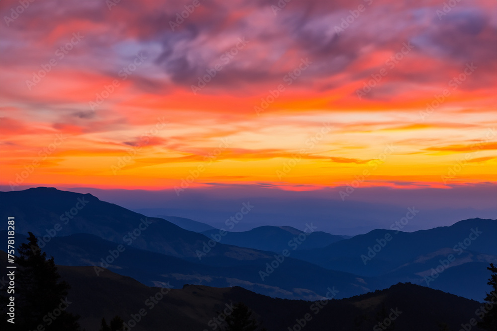 sunset at mountain background