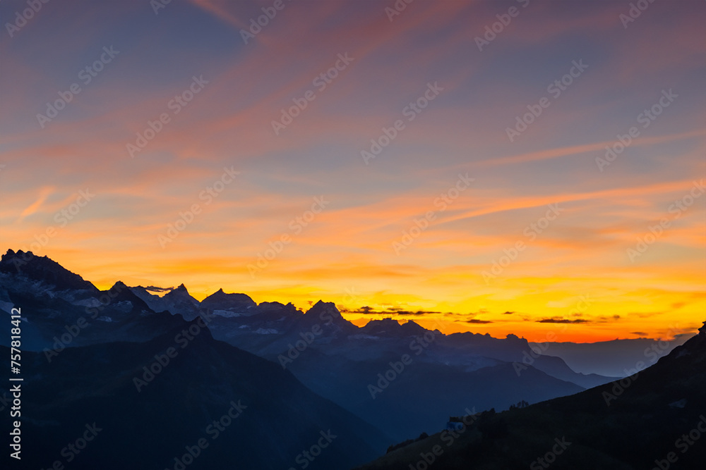 sunset at mountain background