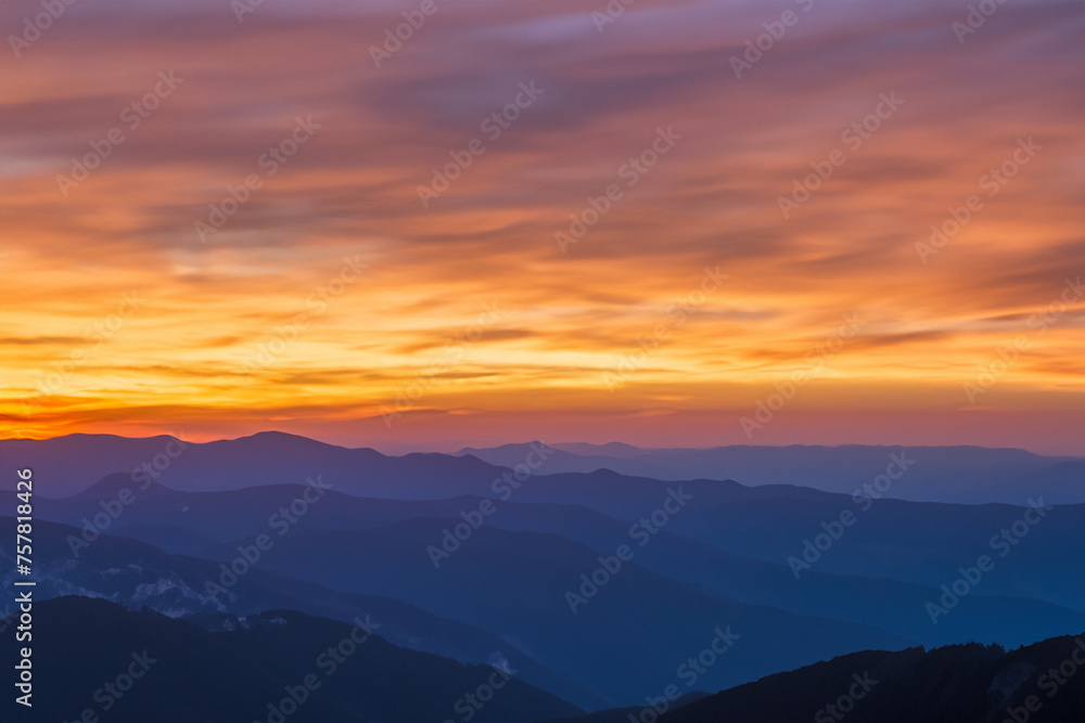 sunset at mountain background