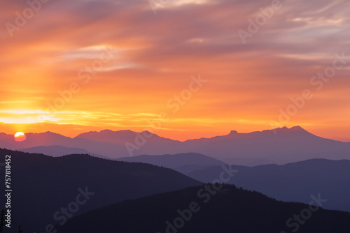 Wallpaper Mural sunset at mountain background Torontodigital.ca