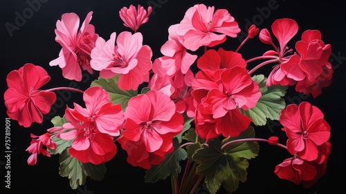 Geraniums in Vibrant Reds and Pinks