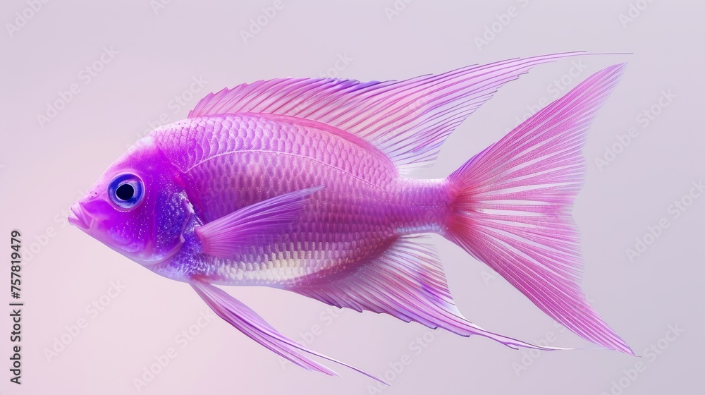 Luminous Purple Fish Isolated