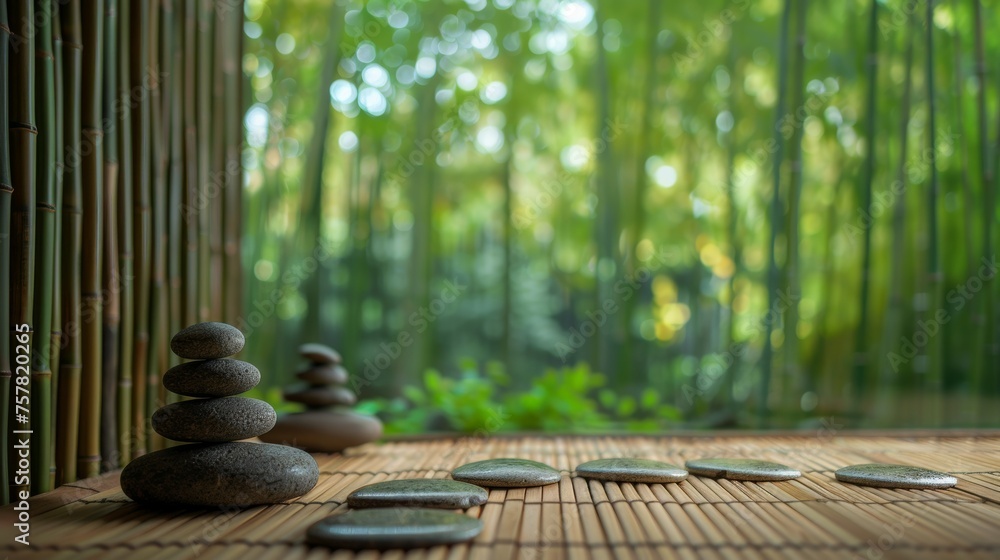 Bamboo and Stone Garden Zen Aesthetic