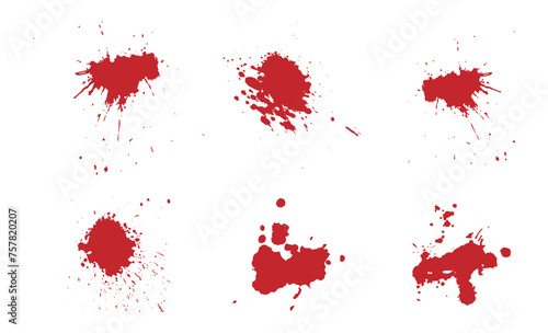 Abstract vector splatter set red color background design. illustration vector design