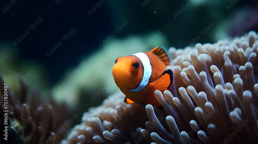 clown fish coral reef / macro underwater scene clown fish coral reef / macro underwater scene