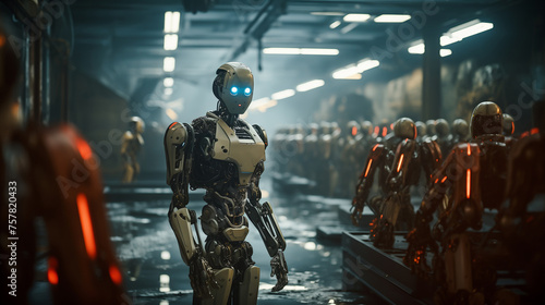 Technicians Crafting State-of-the-Art Robots in a Hangar
