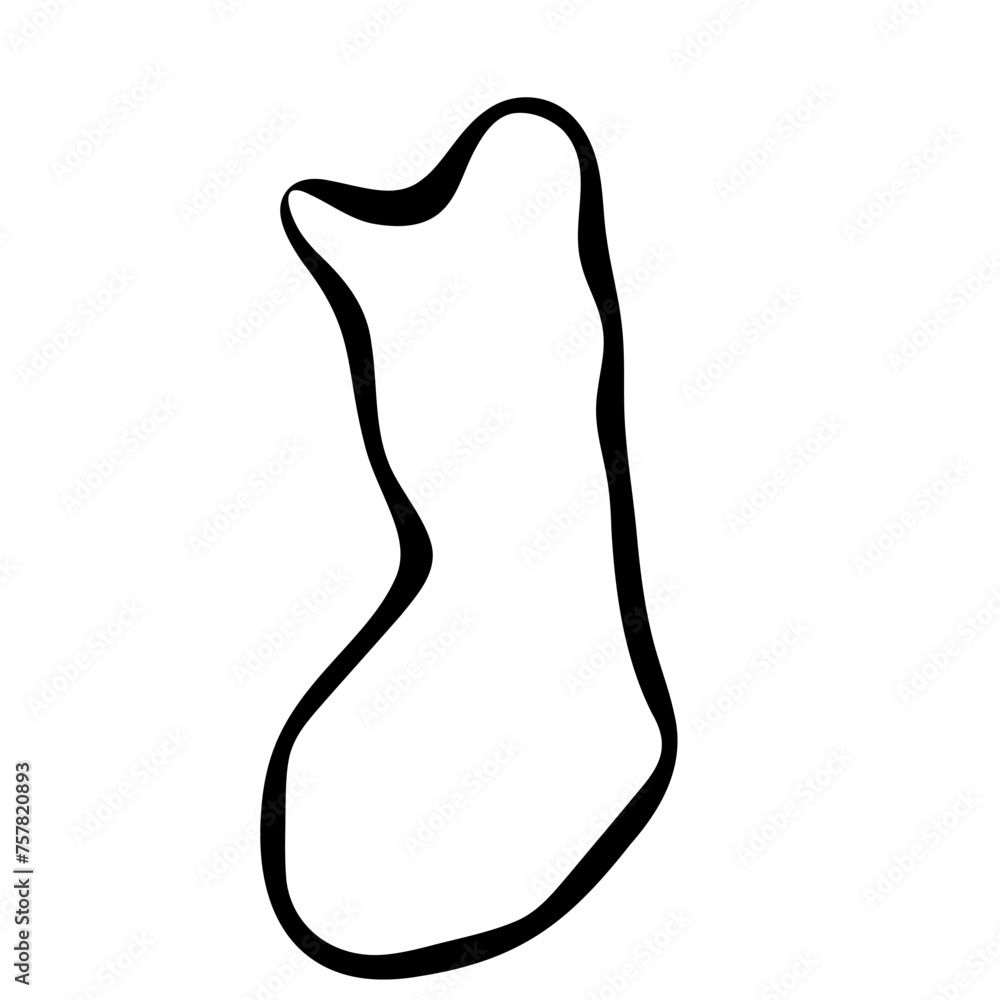 Finland country simplified map. Black ink smooth outline contour on white background. Simple vector icon Finland country simplified map. Black ink smooth outline contour on white background. Simple vector icon