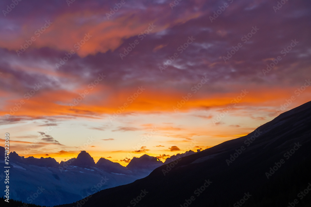 Sunset at mountain background