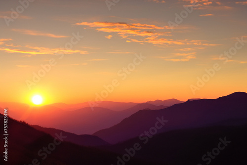 Sunset at mountain background