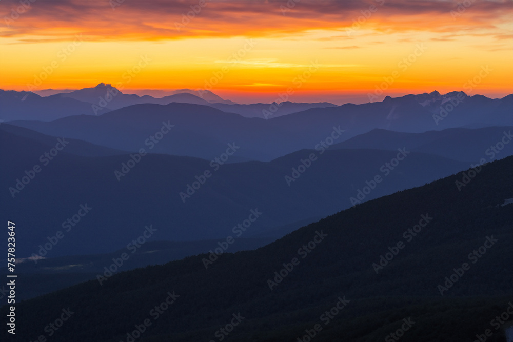 Sunset at mountain background