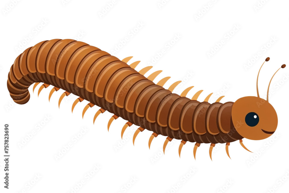 cartoon millipede on a transparent background cartoon millipede on a transparent background