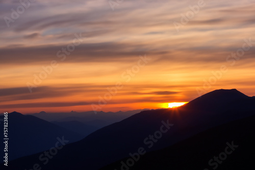 Sunset at mountain background