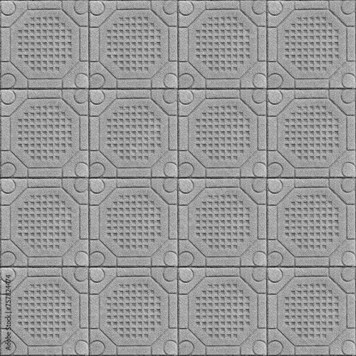Foto Old rough concrete pavement for use in external applications - seamless texture
