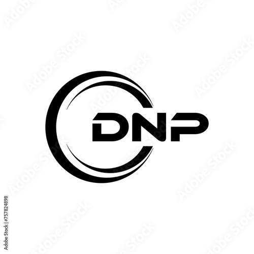 DNP letter logo design in illustration. Vector logo, calligraphy designs for logo, Poster, Invitation, etc.