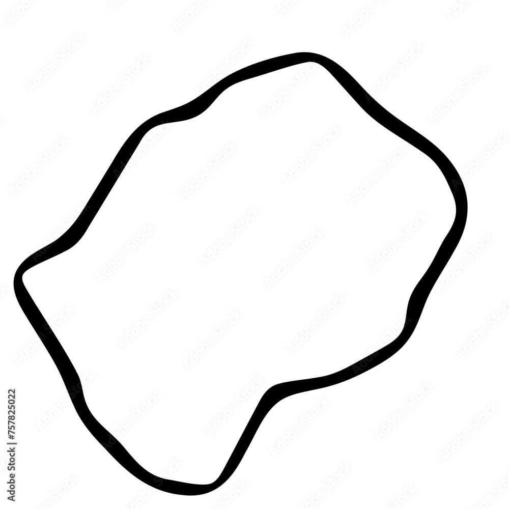 Lesotho country simplified map. Black ink smooth outline contour on white background. Simple vector icon Lesotho country simplified map. Black ink smooth outline contour on white background. Simple vector icon