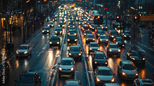 traffic in the city at night.