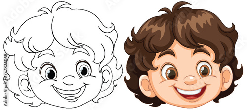 Vector illustration of a happy, smiling child