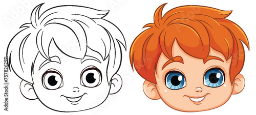 Vector illustration of a happy, smiling boy