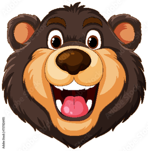Vector graphic of a happy, smiling bear face