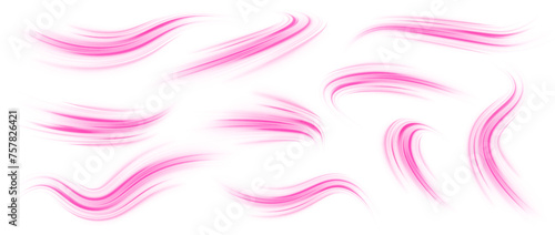 Fotografía Vector purple and blue glowing lines air flow effect