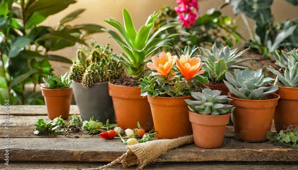 flowers in pots