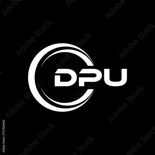 DPU letter logo design in illustration. Vector logo, calligraphy designs for logo, Poster, Invitation, etc. photo