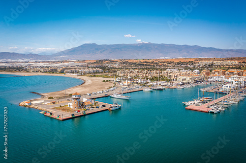 Aerial View Over Almerimar Marina, Almeria, Spain photo