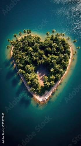 Heart-Shaped Tropical Island Oasis © Svitlana