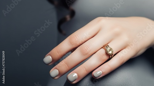 Golden Ring Adorning Elegant Hand