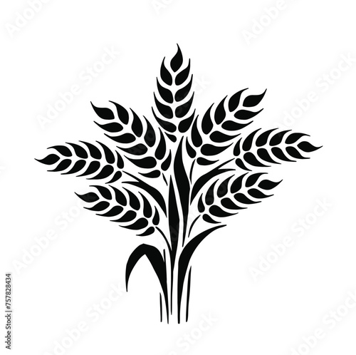 Flat  line icon of barley, rye, wheat,  illustration. Vector illustration © irina