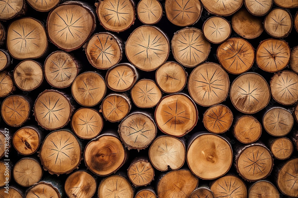 Wooden Rings: Stacked Firewood Texture Wooden Rings: Stacked Firewood Texture