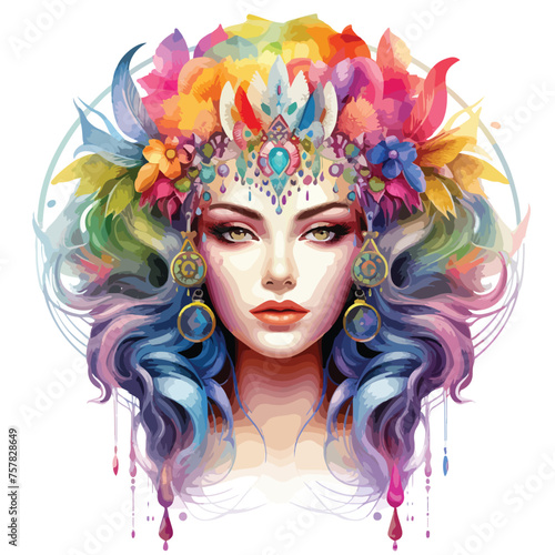 Rainbow Goddess Clipart Clipart isolated on white background © Tech