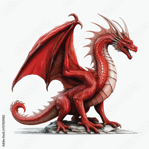 Red Dragon Clipart Clipart isolated on white background photo